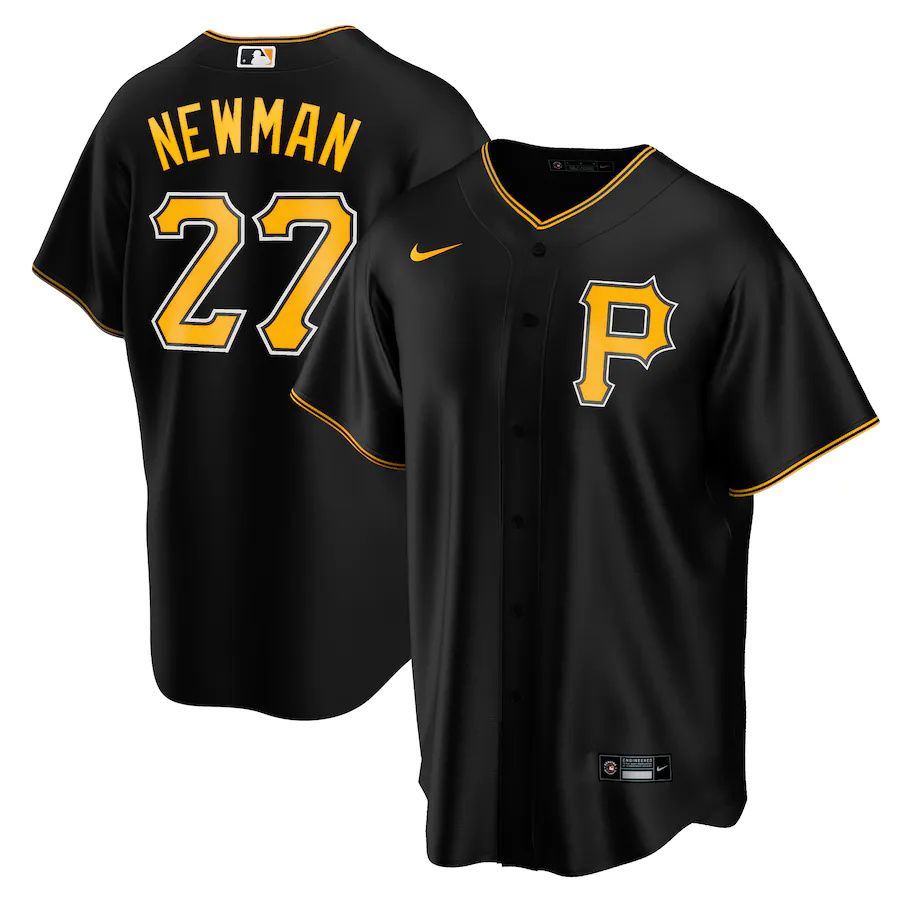 Mens Pittsburgh Pirates 27 Kevin Newman Nike Black Alternate Replica Player Name MLB Jerseys